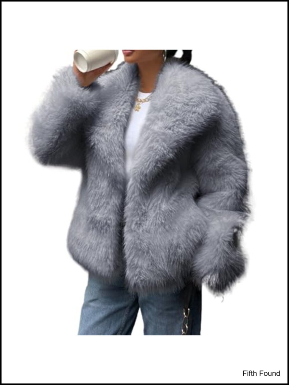 Womens Faux Fur Coat Long Sleeve Open Front Oversized Winter Outerwear
